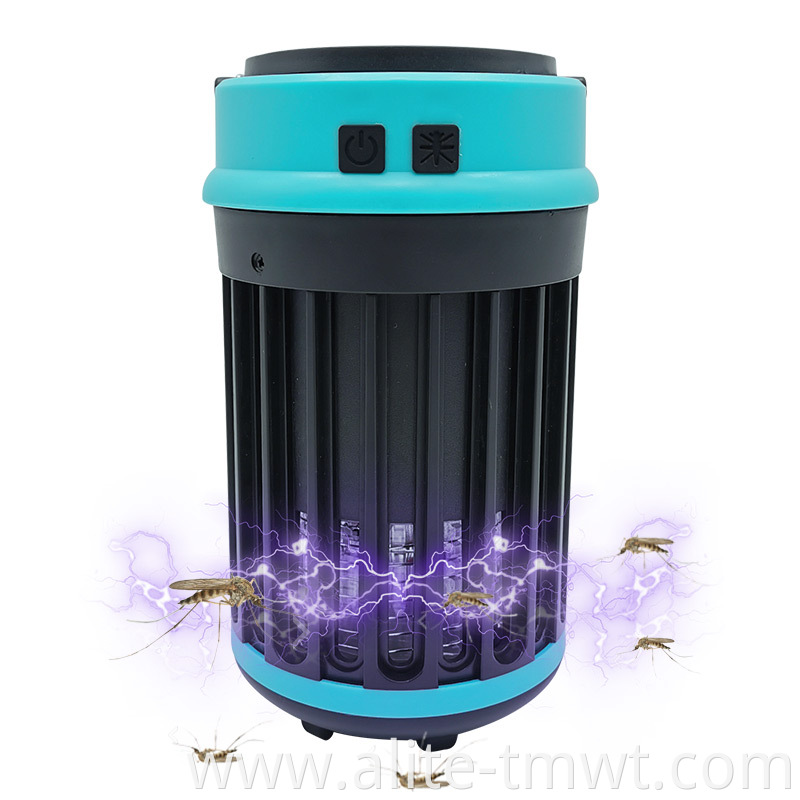 Outdoor Rechargeable Camping Lantern Mosquito Trap Zapper Ultraviolet Insect Killer Lamp With Hook